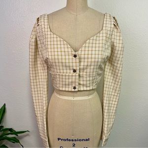 ❣️Cropped Gingham Button Up Top from NastyGal in Size 2❣️